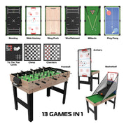 Tzumi 13-in-1 Multi Game Table for Arcade Games of Foosball, Air Hockey, and More - 41.25 x 22.75 x 31.4in