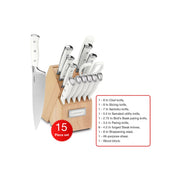 Cuisinart Classic Forged Triple Rivet 15 Piece Set, White