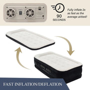 King Koil LPNPM798155489 Air Mattress with Built-in High Speed Pump for Camping, Twin, Black