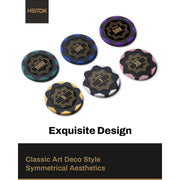 HEITOK Clay Poker Chip Set, 100 Pieces, 14g Weighted Clay Composite Chips, Multicolor, Includes Playing Cards, Dice, Dealer Button, Aluminum Carrying Case, XY-8111