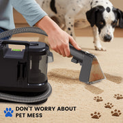PKALQ Portable Carpet Cleaner Machine, 800W Motor, 18Kpa Suction, Lightweight 7.95 lb, 63.5oz Clean Water Tank, 28oz Waste Tank, 5ft Hose, 16.5ft Power Cord, M-304 AC