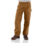 Carhartt B136 Loose Straight Washed Duck Double-Front Dungarees, 36x32, Brown