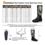 Gieeshield Waterproof Insulated Rubber Work Boots with Steel Shank, Camouflage Green, 16in Knee-High, Medium Width, Round Toe, Pull-On BJ-DQ05-011