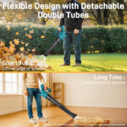 GOCHIFIX GOCHIFIX04163 580CFM/190MPH Brushless Electric Cordless Leaf Blower with 2PCS Batteries and 3 Nozzles, Handheld