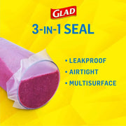Glad Press'n Seal Food Wrap, 140 Sq Ft per Roll, Pack of 3, BPA-Free, Leakproof, Microwave Safe