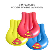 Superman Triple-Lane Water Slide, 20 ft, Multicolor, Includes 3 Inflatable Boogie Boards, SM300WS-A