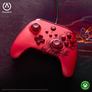 PowerA Advantage Wired Controller, Red Flame, Hall Effect Thumbsticks, 3-Way Trigger Locks, Dual Rumble Motors, USB-C, Compatible with Xbox Series X|S and Xbox One, XBGP0521-01V