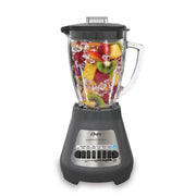 Oster Classic Blender, 700-Watt Motor, 8 Speeds with Pulse, Crush Pro 4 Stainless Steel Blade, 6-Cup Boroclass Glass Jar, Gray