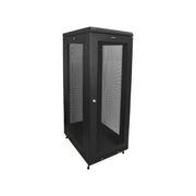 StarTech 24U Server Rack Cabinet, Adjustable Depth 1.8 to 29.8 in, Lockable Mesh Doors, Steel Mesh Front and Rear, 992 lb Capacity, Black, RK2433BKM