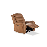 Cooper Power Reclining Leather Chair, Butternut