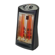 EZ Heat Dual Quartz Radiant Space Heater, 1,500-Watt, Adjustable Thermostat, Safety Tip-Over Switch, Black, EZ-32557