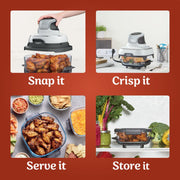 SharkNinja FN100WH Ninja Crispi Cooking System Portable PowerPod 4-Qt & 5-Cup TempWare Glass Containers & 2 Storage Lids