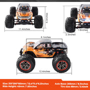 YCFUN HM123 Hobby Grade 1:12 RC Monster Truck, 4WD High-Speed 45 km/h, Off-Road All-Terrain Remote Control Car with Rechargeable Battery,