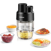 Cusimax 2-Speed Electric Food Processor with 230W Motor and Vegetable Spiralizer, 3-in-1, Black