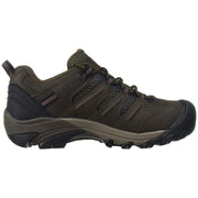 KEEN Utility Lansing Low Steel Toe Work Shoe, Waterproof Leather Mesh, Cascade Brown/Fired Brick, Wide 12