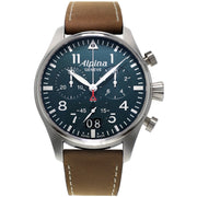 Alpina AL-372N4S6 Startimer Pilot 44mm Stainless Steel Case Brown Calfskin Anti-Reflective Sapphire Men's Watch