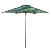 Mainstays MS5708811816018 Outdoor 7.5' Palm Print Round Market Patio Umbrella, Push-up, 3-Angle Tilt