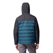 Columbia Grand Trek III Men's Down Hooded Jacket, 650-Fill Power, Omni-Tech Waterproof-Breathable, Everblue/Shark, Medium, 208611