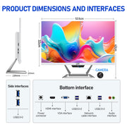 Qehi All-in-One PC, Intel Core i7 Processor, 16GB DDR3 RAM, 256GB SSD, 23.8-Inch Full HD 1080P LED Display, Wi-Fi 6, White, Includes Keyboard and Mouse