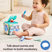 Spin Master Ltd Ms. Rachel Sesame Street Surprise Learning Box with Plush Elmo and Ms. Rachel, Soft Fabric, Interactive Early Developmental Toy for Ages 3 Months+