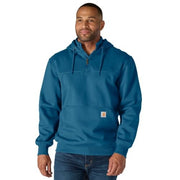 Carhartt Men's Paxton 1/4 Zip Sweatshirt, Heavyweight Rain Defender, Dark Tranquil Blue Heather, X-Large, 100617HT0-XL