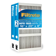 Filtrete HVAC Furnace Air Filter, 16x20x4 in, MPR 1900, MERV 13, Premium Allergen Bacteria and Virus Filtration, Pack of 2, UA00-4-1P-2EC