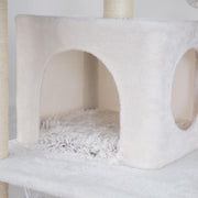 Vibrant Life 8-Level Cat Tree Sanctuary with Condos, Hammock, Perches, 6' High Beige