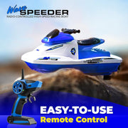 USA Toyz Force1 Wave Speeder Rechargeable RC Boat, Easy to Use 2.4G System, High-Speed Racing Toy (Blue)