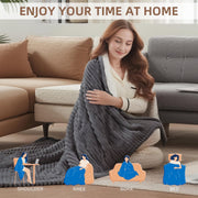 Somito Heated Blanket Electric Throw, Soft Flannel Sherpa, 12 Timer Settings, 5 Heat Levels, 50x60 Inches, Gray