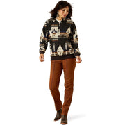 Ariat Womens Sienna 1/2 Zip Sweatshirt, Southwestern Thornstone Print, Midweight Fleece, Kangaroo Pocket