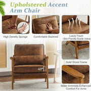 Ktaxon Suede Upholstered Armchair with Pillow