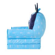 Disney Bluey Toddler 2-in-1 Polyester Flip Out Chair Reclining Lounger, Blue - Ages 1-5