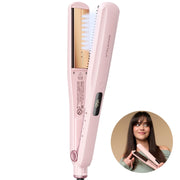 Wavytalk Steam Hair Straightener Nano Titanium Flat Iron, 1.38 in Plates, Detachable Comb, Pink