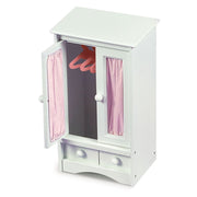 Badger Basket Doll Armoire with Three Hangers - White (fits American Girl dolls)
