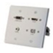 C2G HDMI VGA 3.5mm and USB Pass Through Double Gang Wall Plate - Aluminum - mounting plate