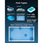 Kokido Handheld Pool Vacuum XTROVAC 320, Cordless, 6ft Aluminum Pole, Dual Vacuum Heads, Dual Filtration System