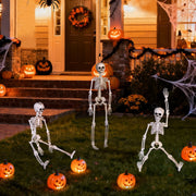 Suntisfy Inc. Halloween Hanging Skeleton Decorations, 3 Pcs, Life-Size 15.4 in, Realistic Molded Bones with Movable Joints, BPA-Free Plastic, Indoor Outdoor