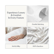 Delara 100% Viscose Derived from Bamboo Flat Sheet, Ultra-Soft, Cooling, Moisture-Wicking, White, Queen, 96x105