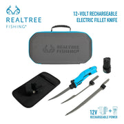 Realtree FS623 Electric Fishing Fillet Knife With 3 Blades, 12 Volt