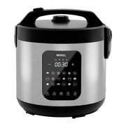 WHALL Digital Rice Cooker, 5 Qt, 9 Cooking Programs, 20-Cup Capacity, Stainless Steel, LED Display, 12-Hour Delay Timer
