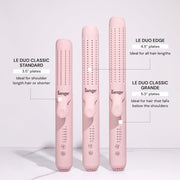 L'ANGE HAIR Le Duo Edge 2-in-1 Titanium Styler Flat Iron Straightener & Curling Iron, 1in Wide Titanium Plates, Blush