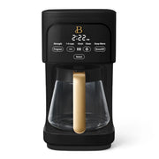 Beautiful 12-Cup Programmable Coffee Maker, 1200W, Multiple Brew Strengths, Auto Shut-Off, Keep Warm Function, White Icing and Black Sesame