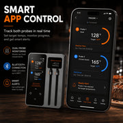 AYMDKI Wireless Meat Thermometer with Dual Probes, 6 Sensors, 0.5S Instant Read, LCD Display, IP67 Waterproof, 400FT Bluetooth Range