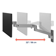 Ergotron LX Pro Wall Monitor Arm, Articulating, Fits 34in Screens, Supports 4 to 22 lb, Dark Gray, 45-683-293
