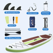 Edx Inflatable Stand Up Paddle Boards 10 ft 5 in with Premium SUP Paddle Board Accessories, Brown Green