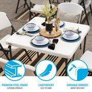 Lifetime Products 37-Inch Commercial Grade Square Folding Table, White Granite, Rust-Resistant Powder-Coated Steel Frame, Indoor Outdoor, 80783