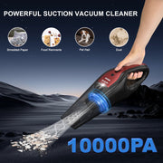 Nexpow Cordless Handheld Vacuum Cleaner, 10000Pa Suction, 800ml Dust Cup, LED Light, Rechargeable, Red, dw688