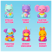 Spin Master Ltd Swisheez Teddy Bear Plush Toy, Retro-Inspired, Purple and Teal with Pink Accents, 7 in