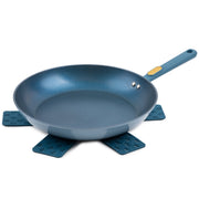 Thyme & Table Non-Stick Fry Pan, 12.5 Inch, Blue Granite Finish, Stainless Steel Base, Soft-Touch Handle