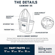 Yeti Camino 35 Utility Bag, Waterproof Durable Material, Deployable Dividers, Key Lime